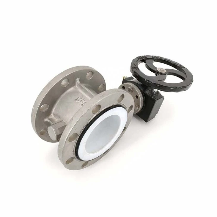 Turbine Flange Stainless Steel PTFE Butterfly Valve